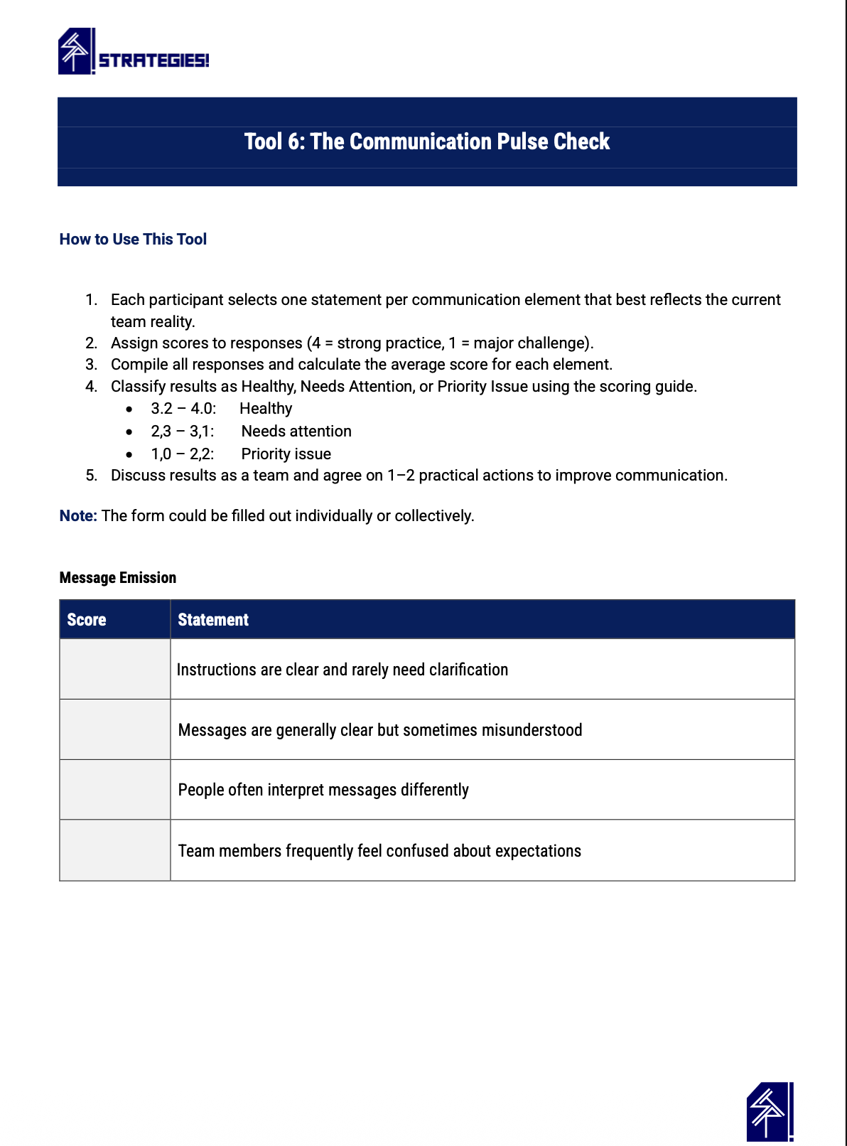 The Communication Pulse Check